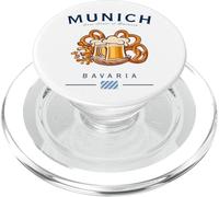 Múnich Baviera Bandera Pretzel Cerveza Bratwurst Alemania Souvenir PopSockets PopGrip para MagSafe