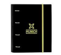 MUNICH BEAT - Carpeta 4 Anillas de 35 cm con 100 Hojas A4, Ideal para Niños de Diferentes Edades, Cómoda y Versátil, Calidad y Resistencia, 27x3.5x32 cm, Color Negro