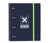 MUNICH BLUE INDIGO - Carpeta 4 Anillas de 35 cm con 100 Hojas A4, Ideal para Niños de Diferentes Edades, Cómoda y Versátil, Calidad y Resistencia, 27x3.5x32 cm