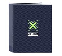 MUNICH BLUE INDIGO - Carpeta Folio 4 Anillas, Ideal para Niños de Diferentes Edades, Cómoda y Versátil, Calidad y Resistencia, 27x6x33 cm