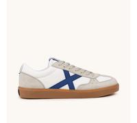 Munich Break 47 Zapatilla Casual Retro En Blanco Y Gris Con Logo Azul MKP