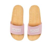 Munich Flat Slider Wood Effect C/Pink, Chanclas Unisex Adulto, Rosa, 36 EU