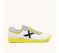 MUNICH CONTINENTAL 971 Zapatillas de fútbol sala profesionales blancas y grises con amarillo 39