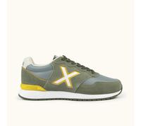 MUNICH DASH PREMIUM 277 Zapatilla Retro Running de Ante Verde y Detalles Amarillos 40