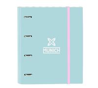 MUNICH HEAVEN - Carpeta 4 Anillas de 35 cm con 100 Hojas A4, Ideal para Niños de Diferentes Edades, Cómoda y Versátil, Calidad y Resistencia, 27x3.5x32 cm, Color Celeste