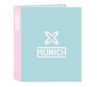 Safta Carpeta Folio 4 anillas MUNICH HEAVEN 40 mm 27x6x33 cm Celeste ideal para niños