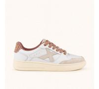 MUNICH LEGIT WMN 131 Sneakers Retro tenis y skate de diseño clásico y minimalista Blanco, Rosa y Beige 36
