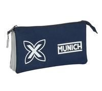 MUNICH MARINO - Portatodo Triple, Estuche Infantil, Estuche Niño, Ideal para Niños en Edad Escolar, Cómodo y Versátil, Calidad y Resistencia, 22x3x12 cm, Color