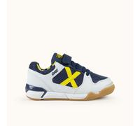 MUNICH ONE KID VCO 80 Zapatillas de fútbol sala para niños con velcro en azul y amarillo 26