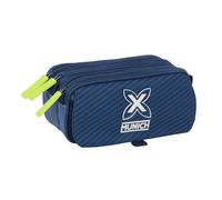 SAFTA Munich Blue Indigo - Portatodo Triple Big, Estuche Infantil, Estuche Niño, Ideal para Niños en Edad Escolar, Cómodo y Versátil, Calidad y Resistencia, 21.5x8x10 cm
