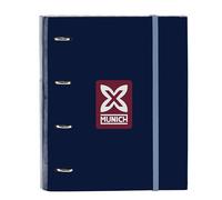 MUNICH ROYAL - Carpeta 4 Anillas de 35 cm con 100 Hojas A4, Ideal para Niños de Diferentes Edades, Cómoda y Versátil, Calidad y Resistencia, 27x3.5x32 cm, Color Azul