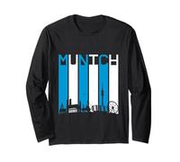 Múnich Skyline Baviera Bayern Alemania Retro Múnich Manga Larga