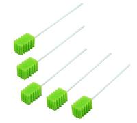 MUNKCARE Hisopos orales tratados con hisopos dentales con sabor a denticia, envueltos individualmente, forma de diente verde fruta para limpieza de cavidades orales, caja de 100 unidades