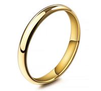 MunkiMix Ancho 3mm Acero Inoxidable Anillo Ring Banda Venda Oro Dorado Tono Alianzas Boda Talla Tamaño 27 Hombre,Mujer