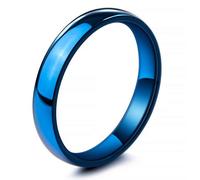 MunkiMix Ancho 4mm Acero Inoxidable Anillo Ring Banda Venda Azul Alianzas Boda Talla Tamaño 22 Hombre,Mujer