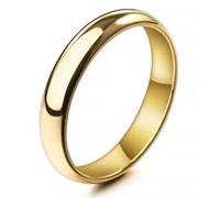 MunkiMix Ancho 4mm Acero Inoxidable Anillo Ring Banda Venda Oro Dorado Tono Alianzas Boda Talla Tamaño 25 Hombre,Mujer