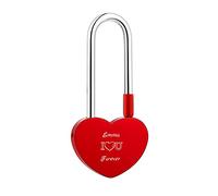 MunkiMix Candado de Amor Personalizado con Forma de Corazón Foto Personalizada Nombre Fecha para Pareja Novio Novia Él y Ella Puente de Amor Candado de Aluminio Valentín Amante Regalo(R1)