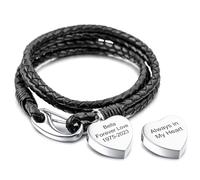 MunkiMix Pulsera de Corazón Urna Personalizada para Cenizas para Hombres Mujeres Pulsera de Cremación con Foto/Nombre Joyería Conmemorativa para un ser Querido Recuerdo de Cenizas -A3: 8 Pulgada