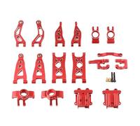 MuñóN DireccióN Rc Para Arrma Para Mini Para Mojave Para Grom 1/14 Copa Dirección Cubierta Caja Cambios Suspensión Brazo A Grupo Dirección Aluminio RC Piezas De Repuesto Para Coche Uso(Red)