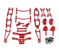 MuñóN DireccióN Rc Para SCY 18101 18102 1/18 Metal Para Brazo Oscilante Copa De Dirección Grupo Amortiguador Torre Kit RC Piezas Y Accesorios Actualizaciones Reemplazos(Red)