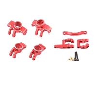 Muñón dirección RC Para Typhon Para Grom 2S Para Arrma Para Granite 1/18 Engranaje Dirección Delantero Trasero Aluminio Adecuado RC Car Monster Truck Accesorios Actualización(Red)