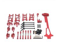 MuñóN DireccióN Rc Para WLtoys 124017 124016 124018 124019 1/12 Metal Para Brazo Oscilante Copa Dirección Grupo 10 Piezas Juego De Y Accesorios Y Reemplazos De Automóviles RC Uso(Red)