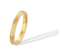 munone Anillo a cuadros de 2 mm, chapado en oro de 14 quilates, de titanio, apilable, para mujeres y hombres, Love Is A Worthy Match, 6, Metal, Sin piedras preciosas