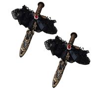 MUNSKT - 2 espadas piratas con cinta de encaje, juguete de daga pirata con garter muslo, accesorios pirata para mujer, para carnaval, Halloween, fiesta, decoración de cosplay, outfit adultos