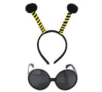MUNSKT 2 Pack Butterfly Antenna Headband and Black Eyeglasses Bug Antenna Headband Butterfly Costume Accessories Cosplay Party Accessories (blueA)