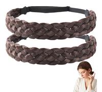 MUNSKT 2PCS 5 Bandas Elásticas Tejidas De Pelo Sintético Clásicas Gruesas y Anchas Para Novias, Mujeres, Adolescentes, Niñas, Accesorios Para Bodas