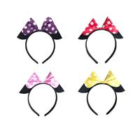 MUNSKT 4 diademas de orejas de Mickey Minnie Mouse, accesorio novedoso para fiestas de cumpleaños, accesorios de cosplay para niños y adultos