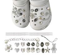 MUNSKT - Accesorios de flores de zapato, pinos Crocs,Jibbitz,Bijoux Crocs,Decoraciones de zapatos de Bricolaje para mujeres, Cristal