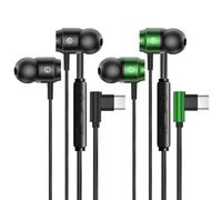MUNSKT Auriculares USB C para iPhone 16Pro Max, auriculares con cable USB C para Samsung Galaxy S24 Ultra, auriculares compatibles con OnePlus 10T/10 Pro, iPad Pro/Mini 6/Air (negro y verde aurora)