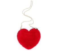 MUNSKT Bolso de mano para mujer, bolso de mano, bolso de hombro, bolso pequeño de peluche con corazón, bolso de peluche para niñas, para uso diario, exterior, viajes, día de San Valentín, cumpleaños