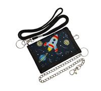 MUNSKT Boy's Wallet Set Rocket Pattern Children's Wallet with Chain and Rope, for Birthday School
