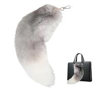 MUNSKT Cola de zorro, cola de zorro peludo, llave de cola de 15.75 pulgadas, hebilla decorativa de cola Therian, juego de rol, Plateado, talla única