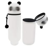 MUNSKT Kawaii - Estuche de silicona 2 en 1 para lápices, estuche de animales, estuche de pie y bolsa para bolígrafos, estuche de gran capacidad y soporte para bolígrafos de escritorio, cierre de