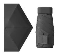 MUNSKT Paraguas de viaje - Mini paraguas plegable de 6 varillas para sol y lluvia, resistente al viento, ligero y compacto para mujeres, Negro, Taille unique