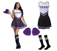 MUNSKT - Porcelana de lujo para llevar a cabo con pompones de manzanas, disfraz para mujeres y niñas, vestido uniforme de escuela secundaria, para llevar a cabo un traje de fantasía para adultos