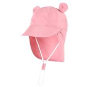 MUNSKT Sombrero Ancho de Playa de Verano, Sombrero del Sol del Bebé para Niñas y Niños, Gorra Ajustable con Protección del Cuello Durante 6-12 Meses. (FR/ES, Números, 48, Estándar, Rosa)