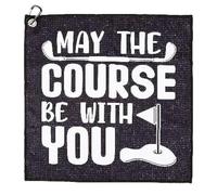MUNSKT Toalla de golf de alta calidad, novedad con clip de mosquetón para colgar en la bolsa del palo de golf, regalos divertidos para hombres, marido, novio, padre, golfista/fan de golf (Word)