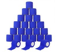 MUNTE 24 vendajes autoadhesivos de 5 cm x 4,5 m, vendaje autoadhesivo, vendaje de fijación de tela no tejida, vendaje adhesivo azul, para muñeca, tobillo, rodilla