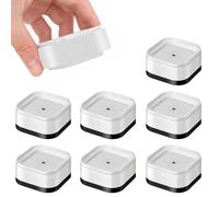 MUNTE 8 Piezas Apilable Elevador Mesa, Tacos Elevadores Cama Blanco, Elevadores de Cama, Altura Individual 3,5 cm, Superficie Antideslizante, para Sillas, Sofás, Lavadoras