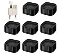 MUNTE 8 Piezas Apilable Elevador Mesa, Tacos Elevadores Cama Negro, Elevadores de Cama, Altura Individual 3,5 cm, Superficie Antideslizante, para Sillas, Sofás, Lavadoras