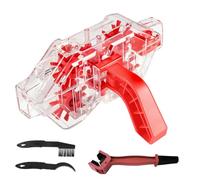 MUNTE Limpia Cadenas Bicicleta de ABS, Transparente Bike Chain Scrubber con Asa, Limpiador de Cadena de Bicicleta Kit Viene con un Cepillo, para Bicicletas de Montaña y de Carretera