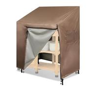 MunteLock Funda Impermeable para Mesa de Jardinería con Solapa Frontal Abatible, Cubierta Protectora para Banco de Trabajo, Oxford 420D Marrón (116 * 51 * 120cm)