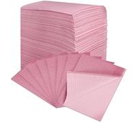 MUNTRADE Baberos Desechables Impermeables 45x33 cm | Campos Desechables Quirúrgicos para Dentistas y Tatuadores (Rosa, 250 unidades)