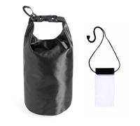 MUNTRADE Bolsa Estanca 2L + Funda Impermeable para Móvil Gratis | Protección Compacta para tu Verano | Bolsa Impermeable Ideal para Playa, Piscina, Surf, Kayak, Viajes… (Negro, 1 Unidad)