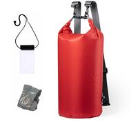 MUNTRADE Bolsa Estanca Roja 20 litros + Funda Móvil Impermeable Gratis