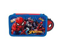 MUNTRADE Estuche Escolar Infantil Spider-Man 2 Compartimentos con Material | Interior organizado con gomas elásticas | Cierre con cremallera | Para colegio dibujo deberes y viajes